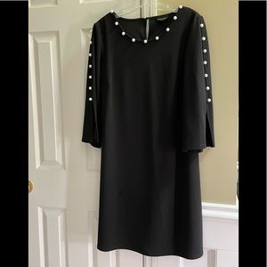 Roz & Ali Black Dress with Pearl Details